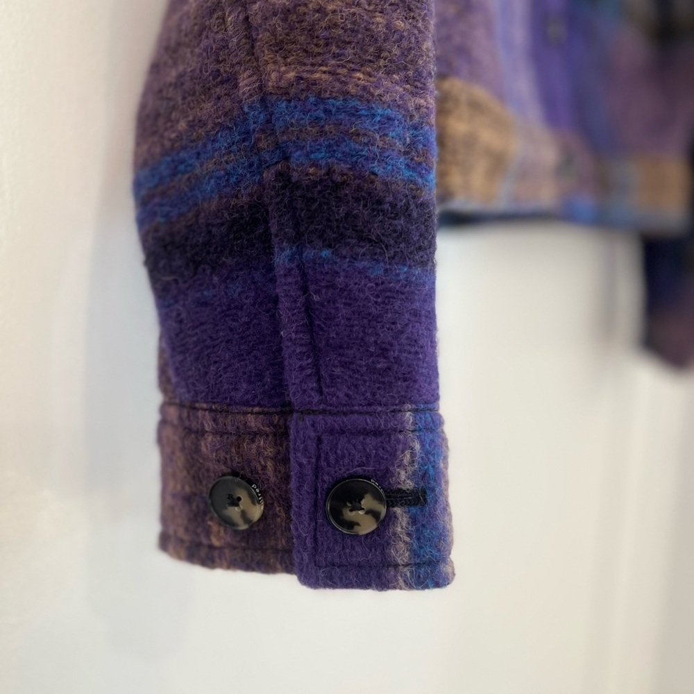 Plaid Aritzia Jacket in Purple and Brown - Picture 3 of 4